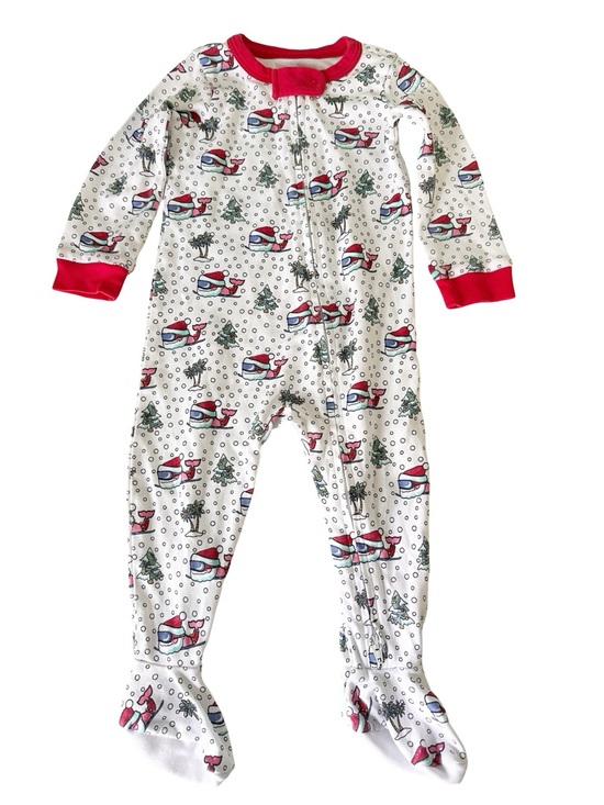 Vineyard Vines Other - Vineyard Vines Baby Skis & Trees Whale Holiday Christmas Footie Pajamas 6-12M